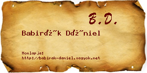 Babirák Dániel névjegykártya